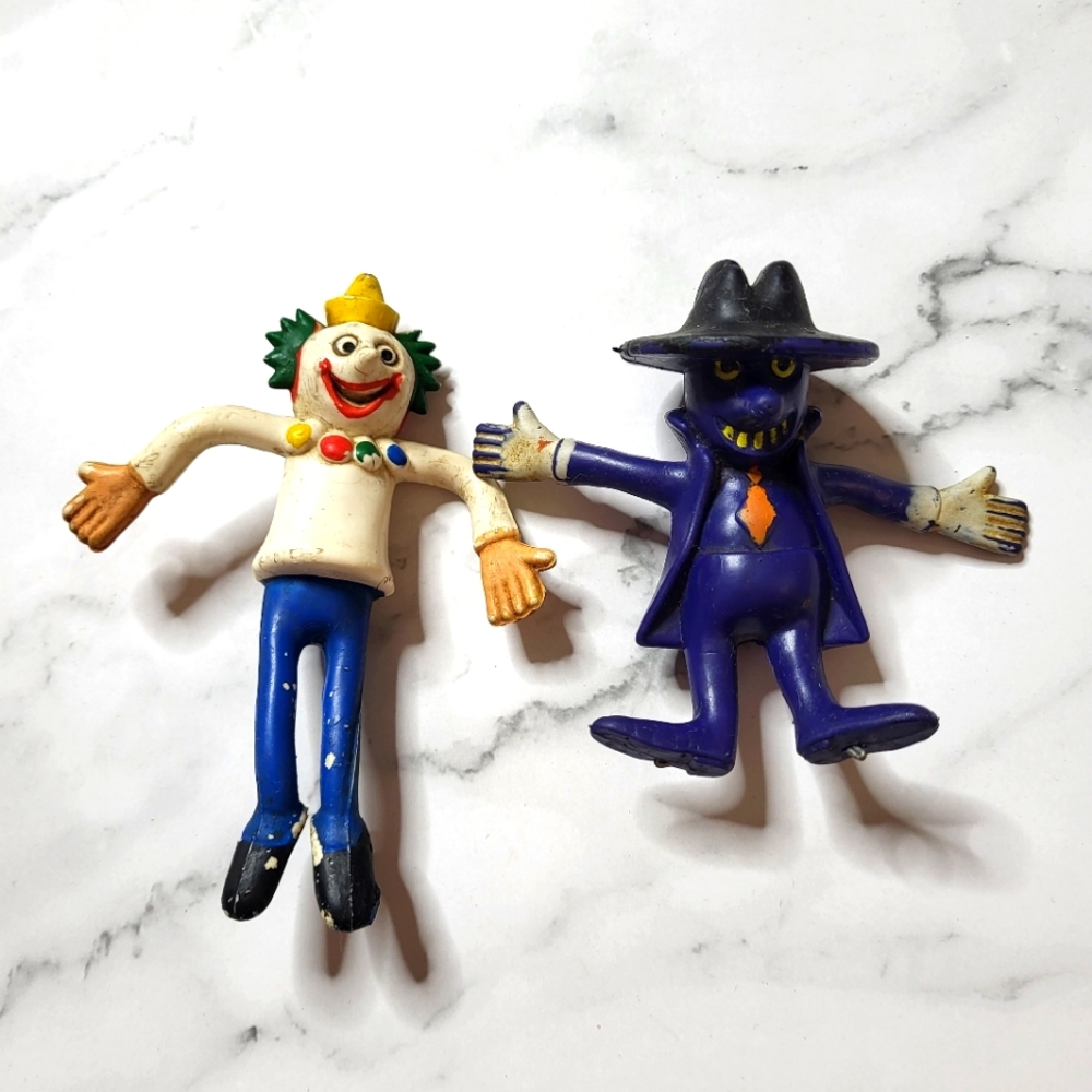 Vintage 1970s Jack in the Box Imperial fast food bendable toys